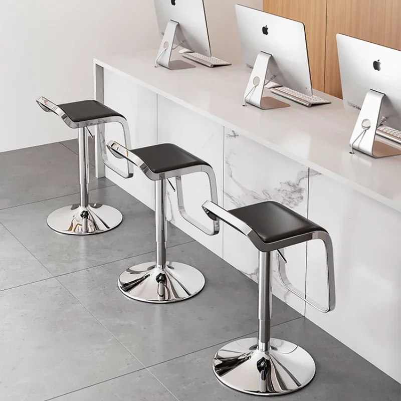 Design minimalista moderno nórdico com cadeiras altas ilha restaurantes cafés bares cadeiras de barra de chassi de metal ajustável e rotativo