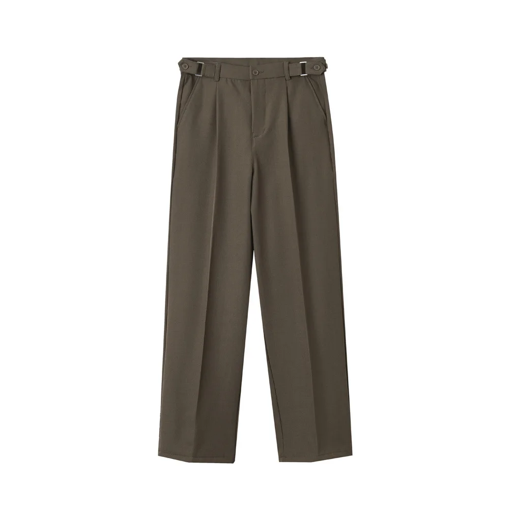 

Men's Solid Color Simple Formal Basic Casual Daily Loose Straight Suit Trousers Spring Autumn 2026 Fashion Male Pants Clothes