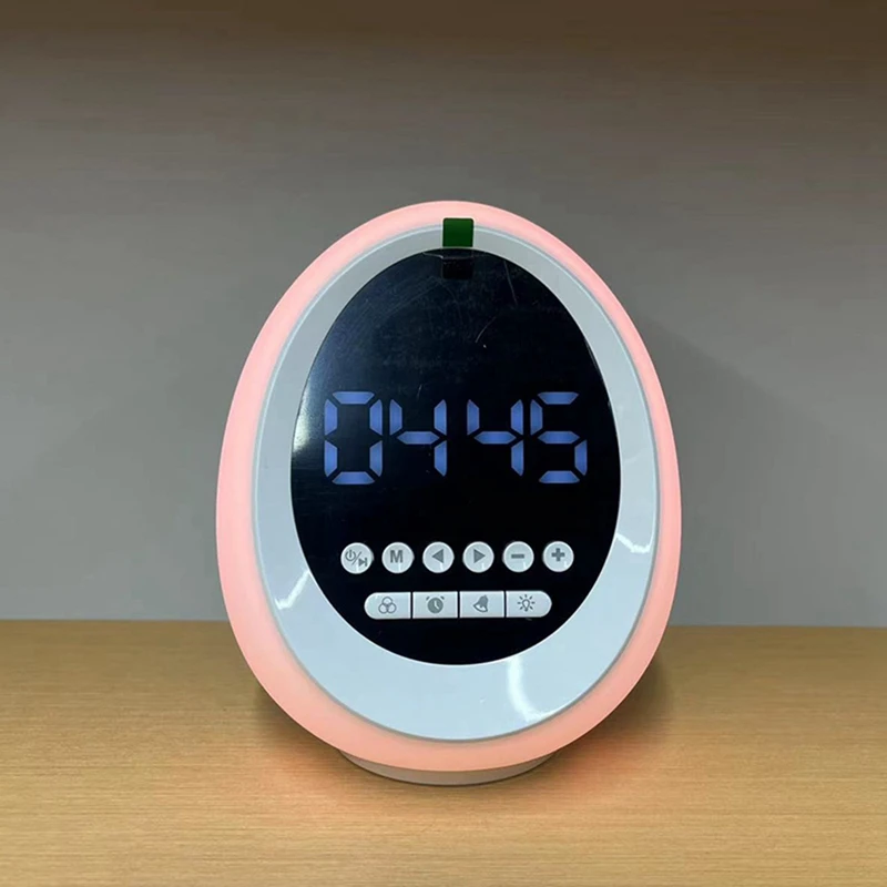 New RGB Colorful Atmosphere Light Bluetooth Speaker Wireless Clock Alarm Clock Gift Card Small Speaker Durable Easy To Use