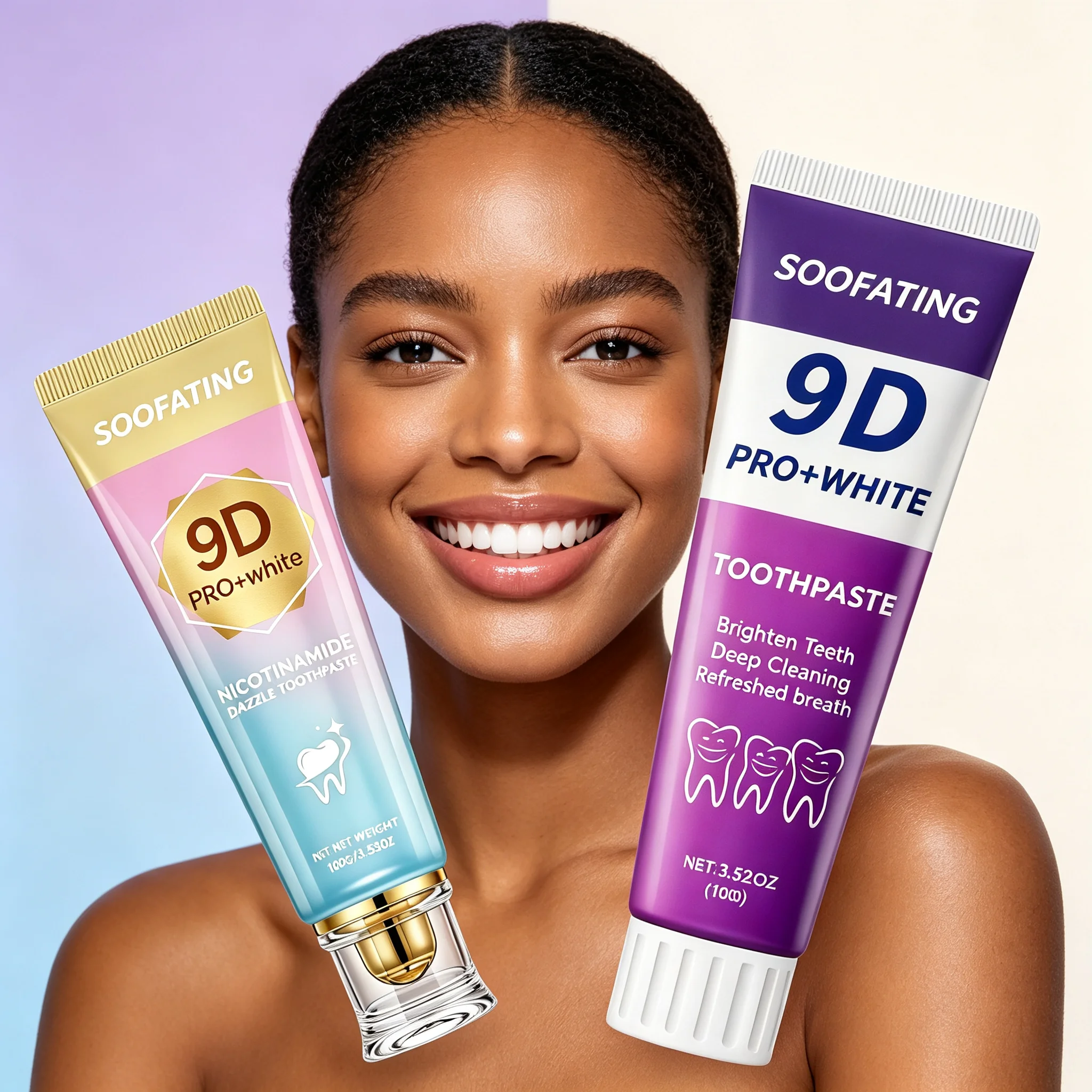SOOFATING 2 Pack Whitening Toothpaste Set, Niacinamide & Hydroxyapatite Oral Care, Deep Clean Fresh Breath, 100g