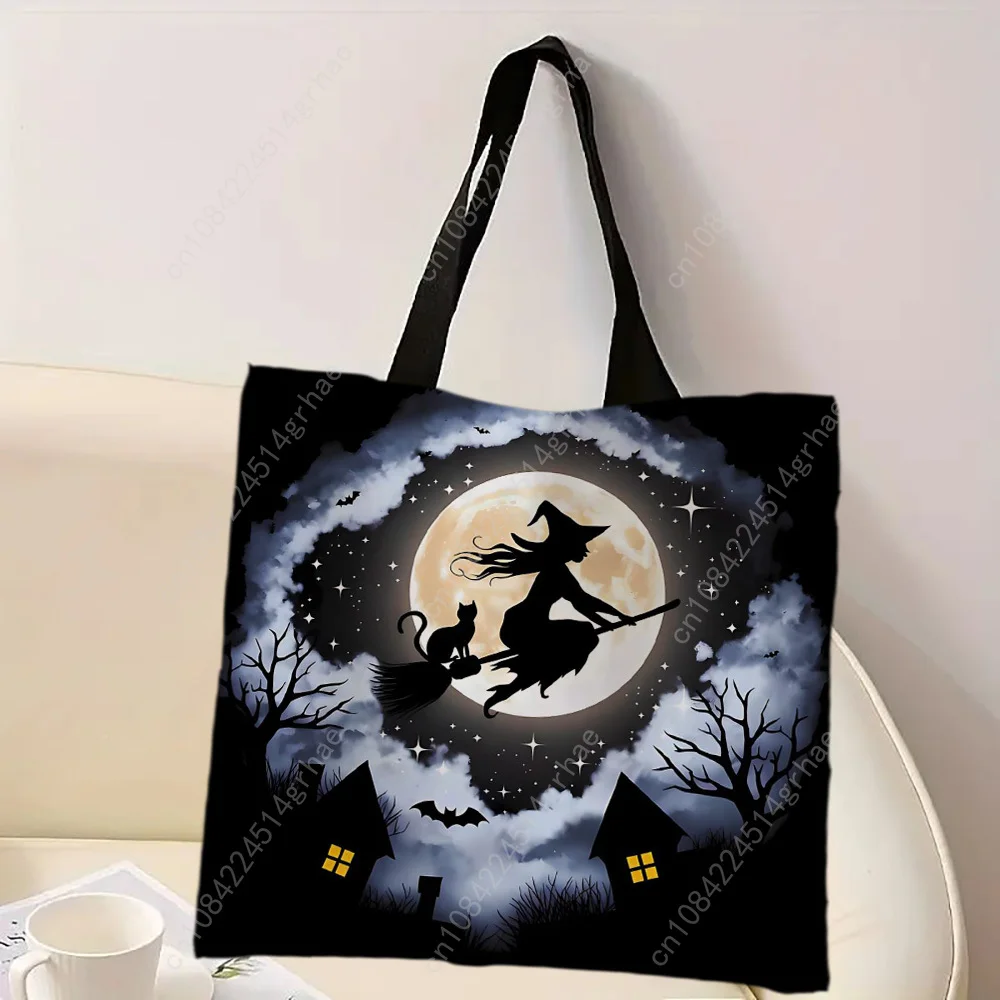 Tas Belanja Bertema Sihir Tas Lucu untuk Perjalanan Luar Ruangan Tas Bahu Kapasitas Besar Hadiah Ajaib Halloween