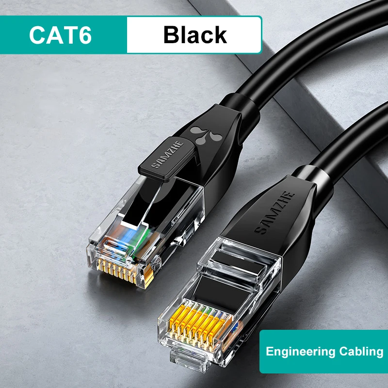 Samzhe Cat6 Ethernetkabel Gigabit High Speed 1000Mbps Internet Kabel RJ45 Afgeschermde Netwerk Lan Cord Voor Pc PS5 PS4 PS3 Xbox