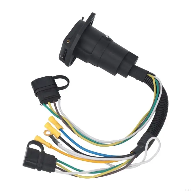 D5BE 7-Way Trailer Light Wiring Socket for Brake, Turn and Marker Circuits
