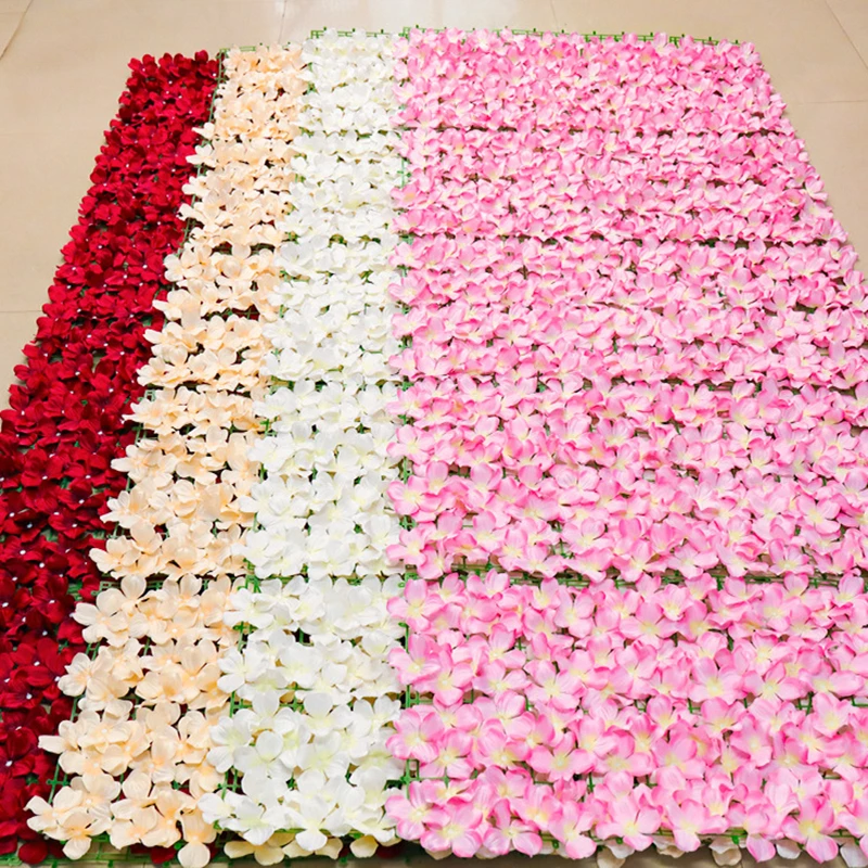 Artificial Flower Wall Panels 2x0.5m Flower Garden Fence Floral Hedge Wall Panels for Wedding Backdrop Garden Balcony Decor