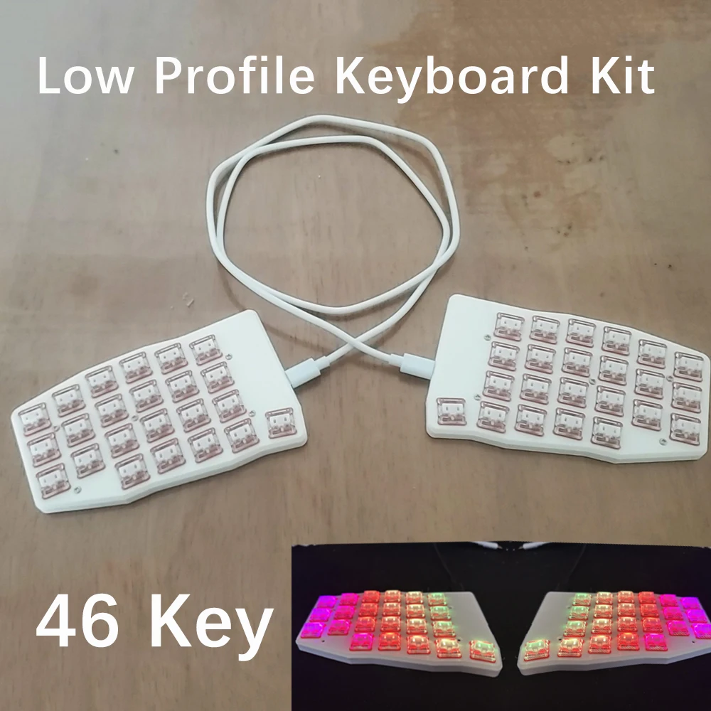 분할 키보드 프로그래밍 가능한 매크로 패드 DIY 바이알 QMK 펌웨어 구성 46 키 핫 스왑 가능 로우 프로파일 스위치 기계식 키패드
