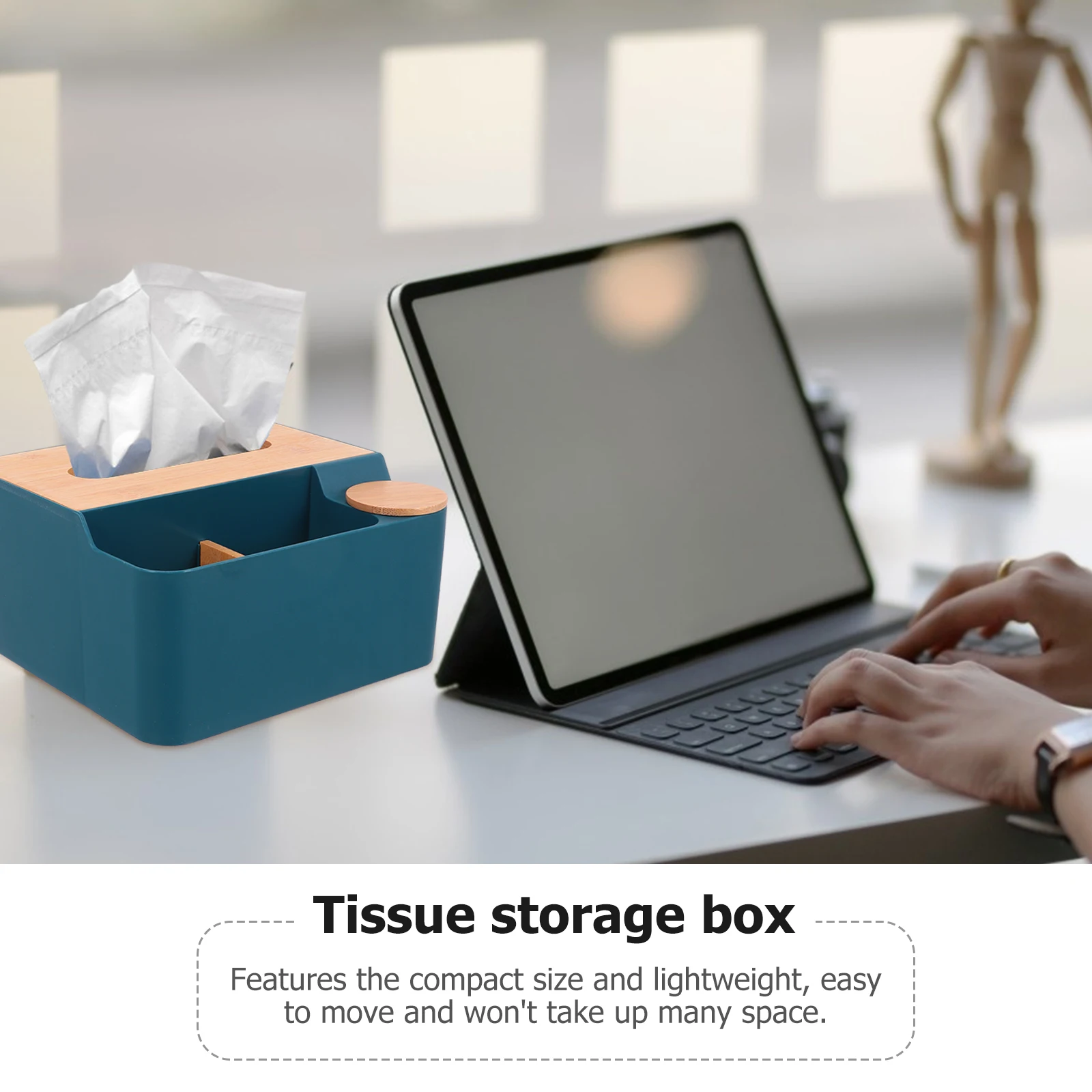 

1Pc Elegant Plastic Tissue Storage Box Multi-purpose Desktop Organizer Compact Tissue Holder for Home Office