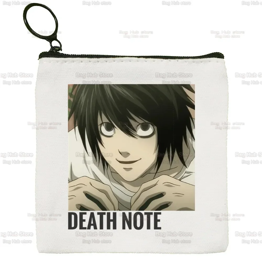 Death Note MisaMisa Yagami Mikami Teru Anime Canvas Coin Purse Canvas Small Square Bag Key Card Cartoon Coin Bag