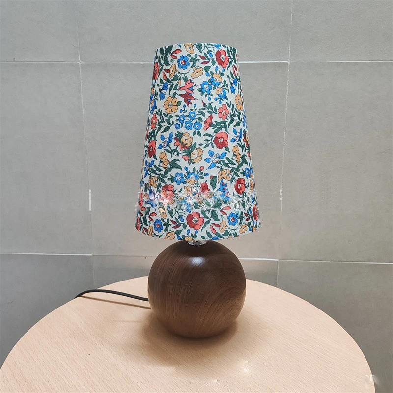 Floral fabric bedside lamp shade 9x15x20 Garden style ins retro E27 lamp accessory shade shell