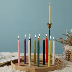 12pc/box  Unscented Assorted Colors Mini Taper Candle, Great For Emergency lighting, Rituals, Spells, Wax Play,Christmas Decor