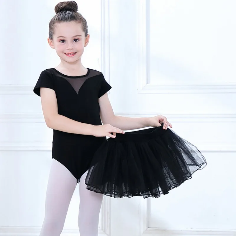 Conjunto de tutú de leotardo de Ballet para niños, Ropa de baile, mono de malla, Tops para niñas, conjuntos de bailarina