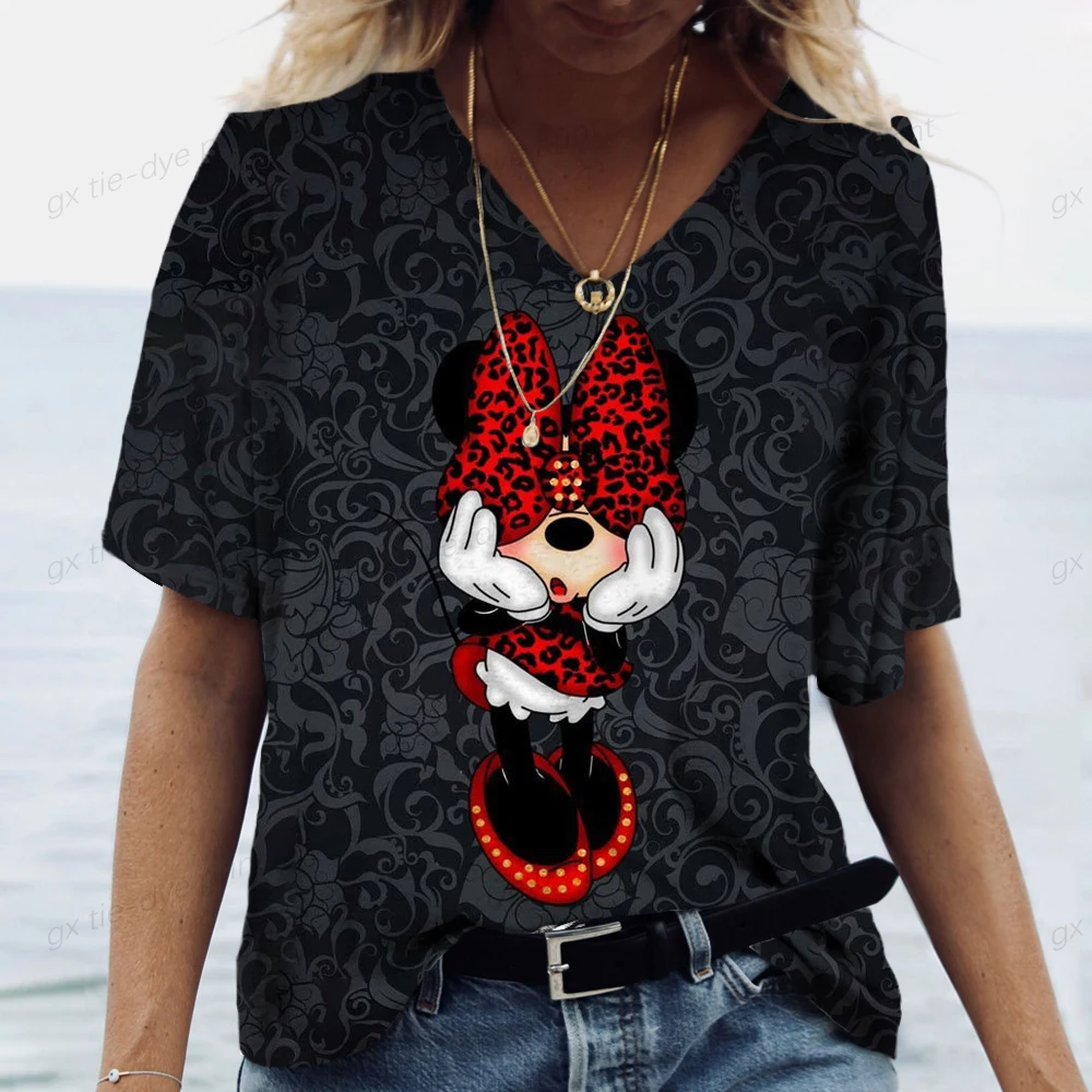 Fashion Women\'s T-shirt Mickey Mouse Print Female Short Sleeve Clothes Harajuku Tee Ladies T Shirt Oversized Top Tshirts Women