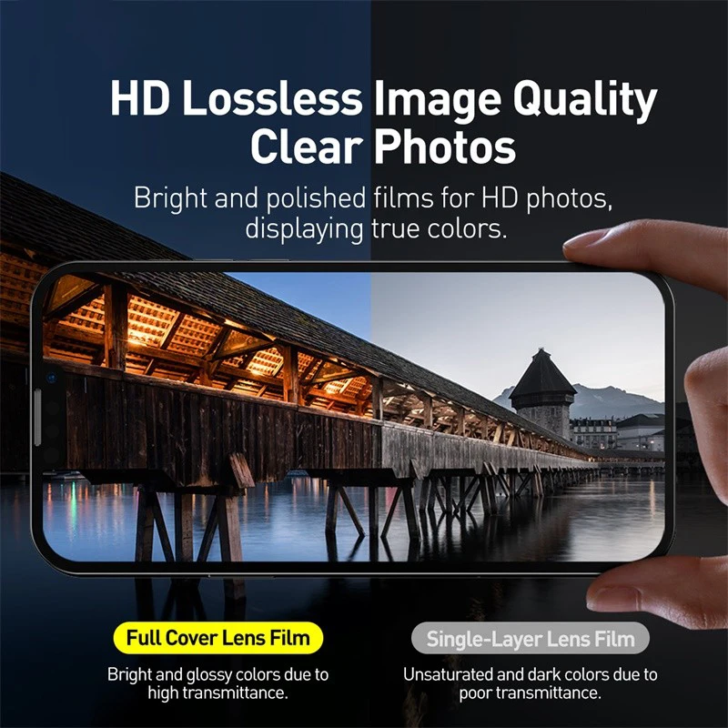 Baseus 2PCS Camera Lens Protector for iPhone 16 15 Pro Max 16 13 Plus Lens Tempered Glass For iPhone 12 Pro Max Protection Film image 2