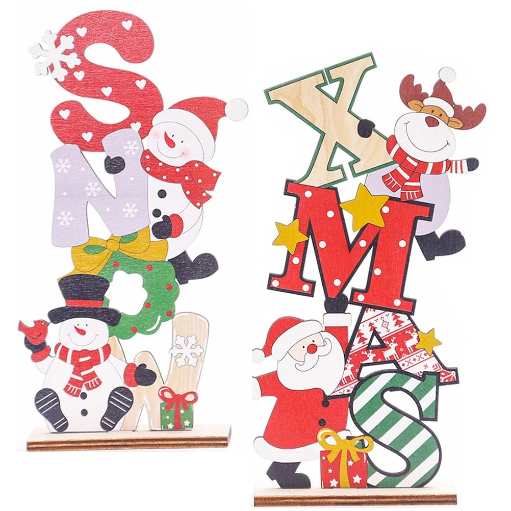 2 Pcs naments Christmas Table Signs Desktop Signs Xmas Desktop Xmas Accessories Home Garden