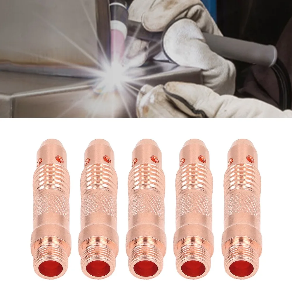 5pcs High Strength TIG Welding Collet Body Standard Thread Copper TIG Torch Collet Body Welding Torch Accessories