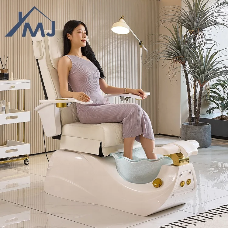 Luxury Throne Nail Salon Pedicure Spa Chair Foot Spa Massage With Pump Drain