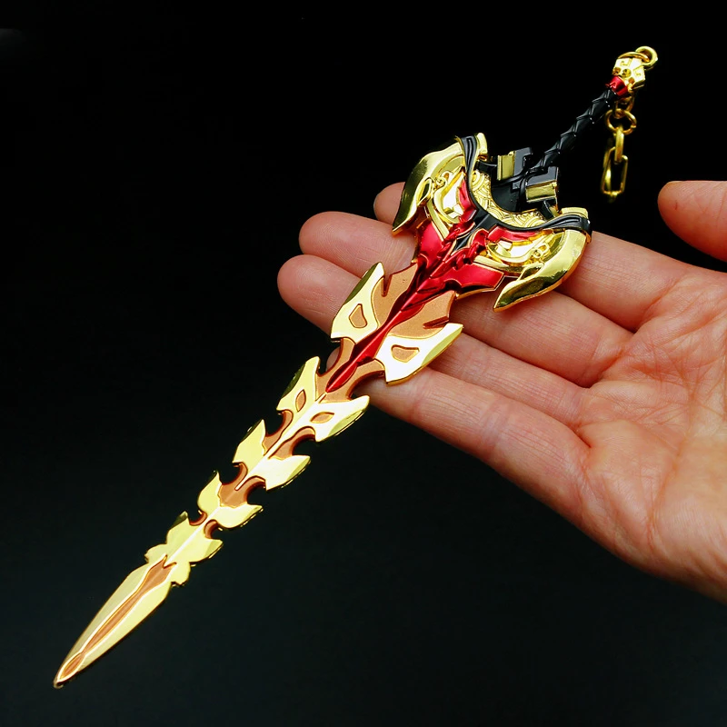 Espada de Metal Arataki Itto Genshin Impact, armas de duas mão, periféricos chineses para jogos móveis, modelo de brinquedos para menino, 20cm