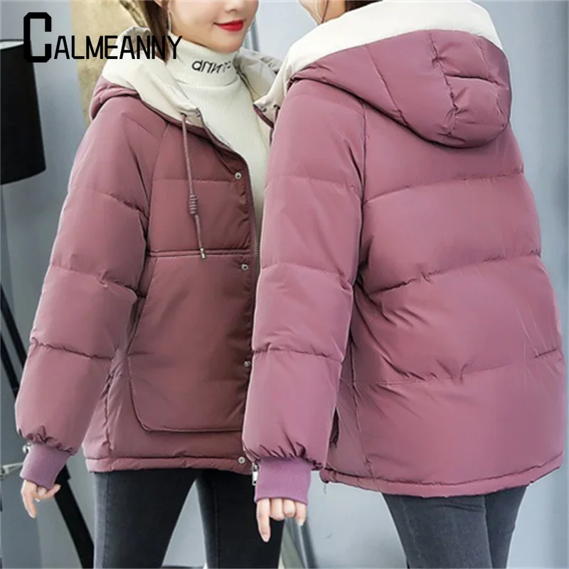 2024 Winter New Style Hooded Jacket Short Cotton Coat Keep Warm Slim Fit Korean Edition Versatile Casual Fashion Loose Jacket