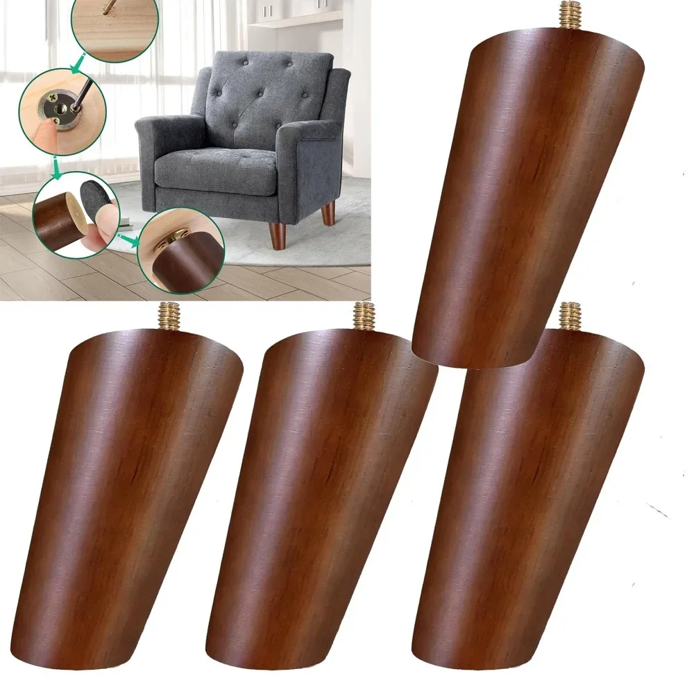 

Wooden Sofa Legs Solid Pine Furniture Legs for Couch, Bench Dresser Rustic Replacement Feet, Easy Screw Installation, Heavy Duty