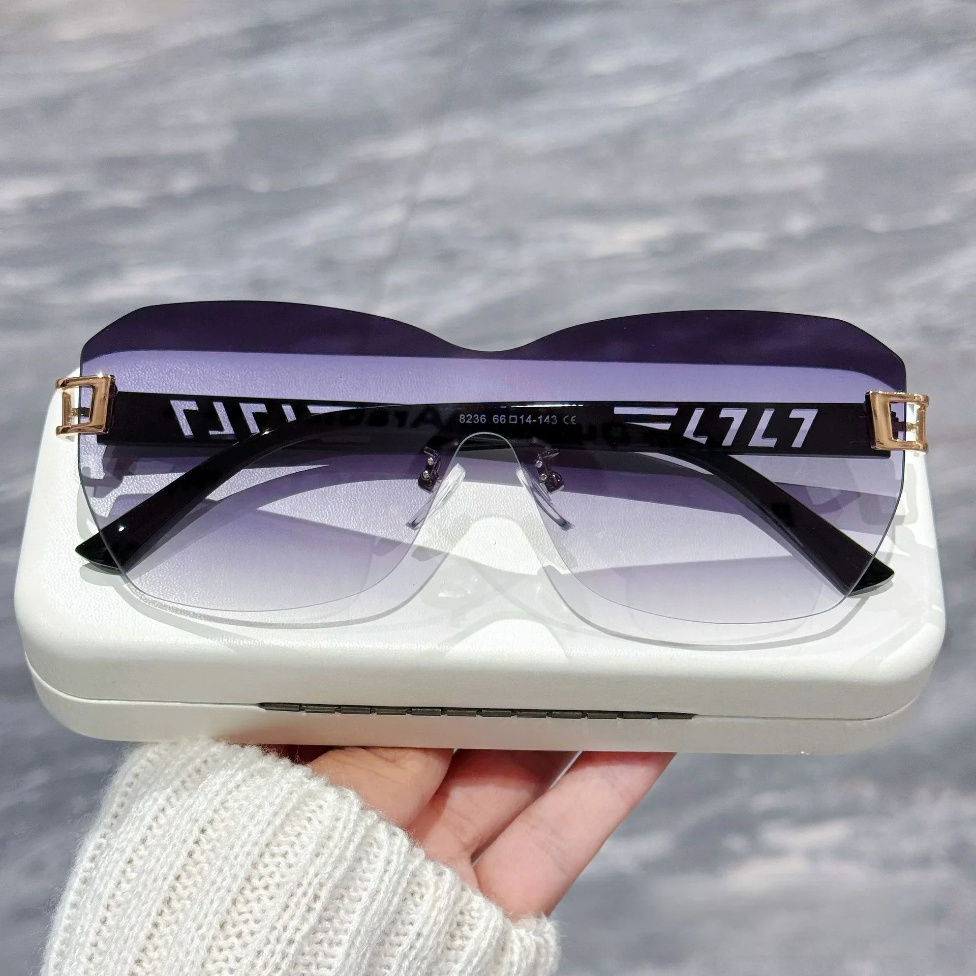 Neue Y2K Oversize-Sonnenbrille mit einteiligem, modischem Rahmen für Damen DS-8236