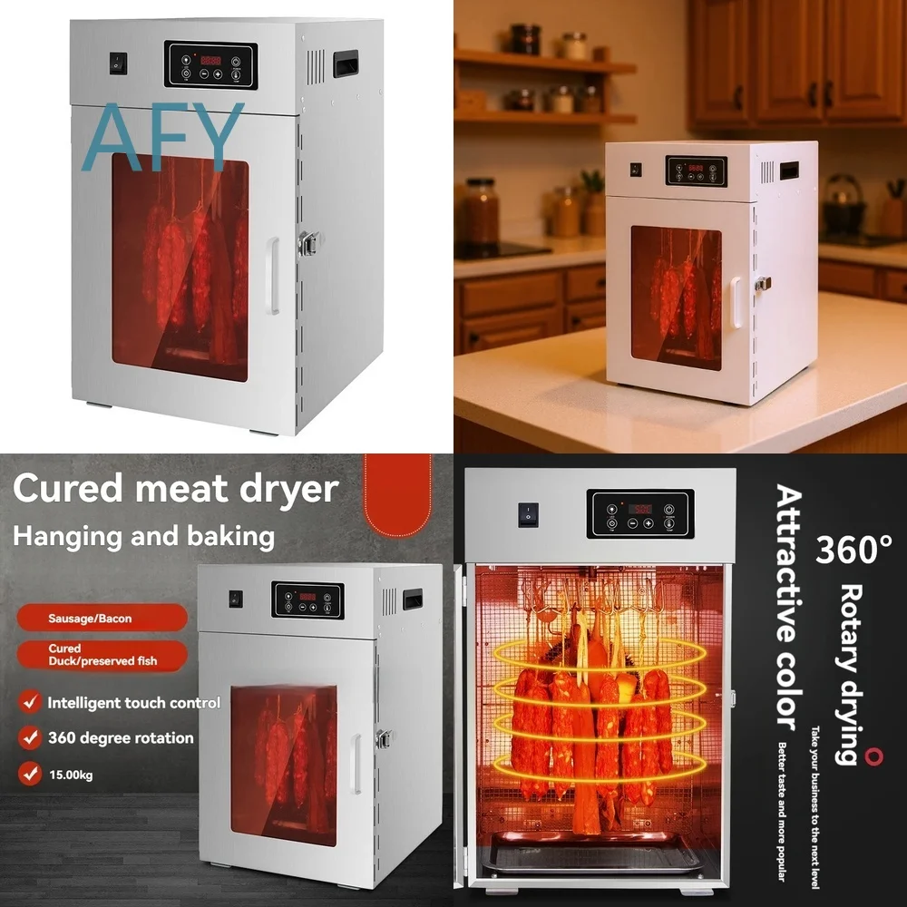 Deshidratador de Alimentos Vertical con Rotación de 360 Grados para Salchichas y Carne, Horno Eléctrico para el Hogar, Electrodoméstico para Snacks Saludables