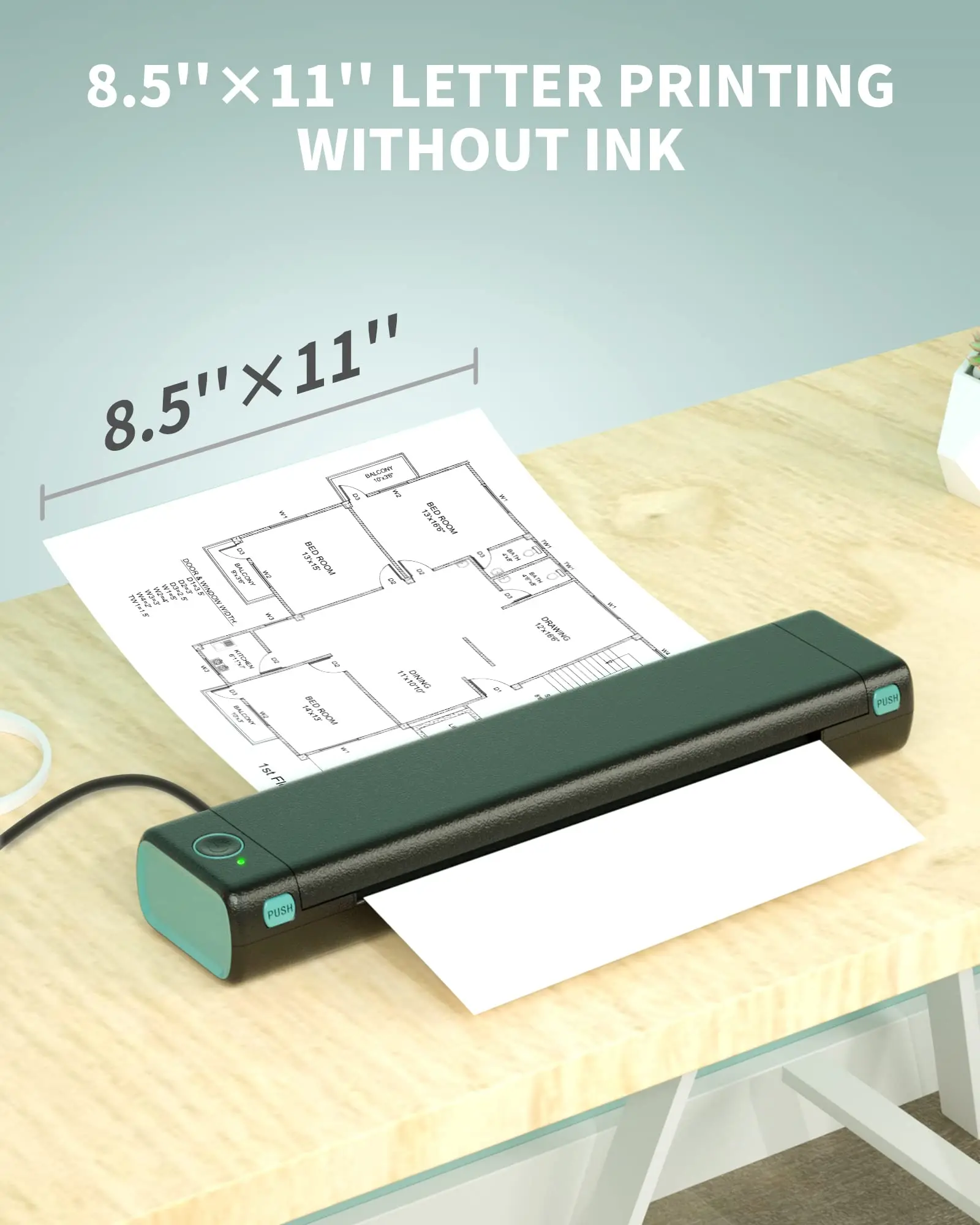 Imagem -03 - Impressora Térmica Portátil Impressora de Papel a4 Impressora de Tatuagem Bluetooth Compatível com Telefone e Laptop Escritório Phomemo-m08f