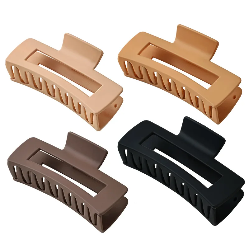 4-teiliges Krallen-Clip-Set – große Krallen-Clips, nicht abfärbende Gummifarben-Clips, quadratische Haarspangen, Hai-Clips, Anti-Rutsch-Clips – Detail 5