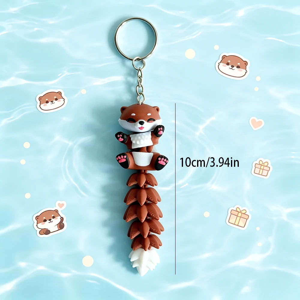 3d Printing Cute And Silly Otter Keychain With Fantasy Theme Design, Movable Backpack Pendant, Mobile Phone, Car, Etc