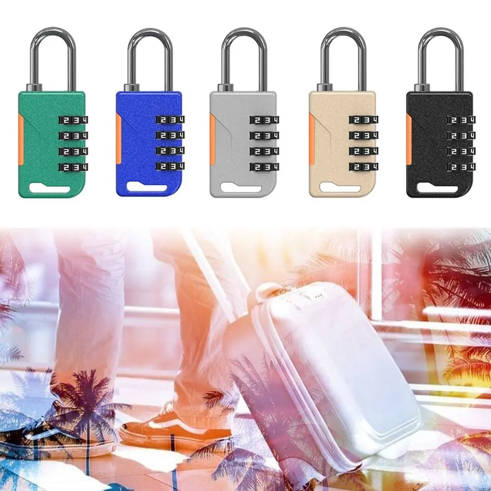 Portable Zinc alloy 4 Digit Password Lock Anti-theft Padlock Backpack Zipper Lock Dormitory Cabinet Lock Home