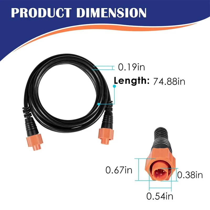 3005.6855,0127-51 Boat Ethernet Cable 6ft(1.8m) ETHEXT-6YL 5-Pin Network Cable Fit for Most Lowrance Devices