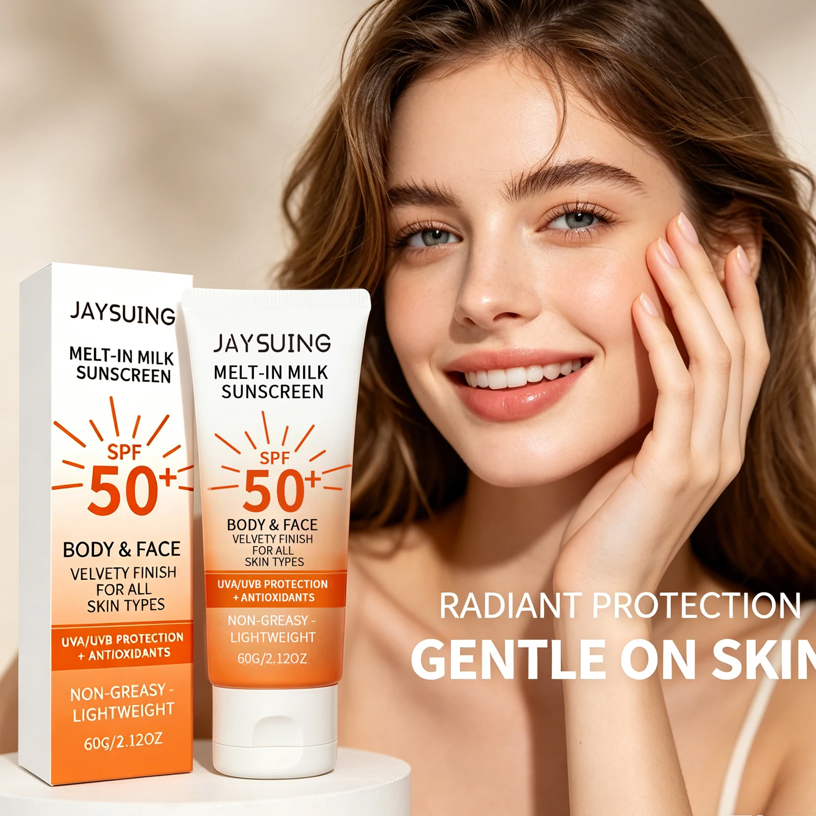 SPF 50 Facial Sunscreen Prevent Sunburn Even Skin Tone Waterproof Formula No White Cast Antioxidant Sun Protection Facial Cream