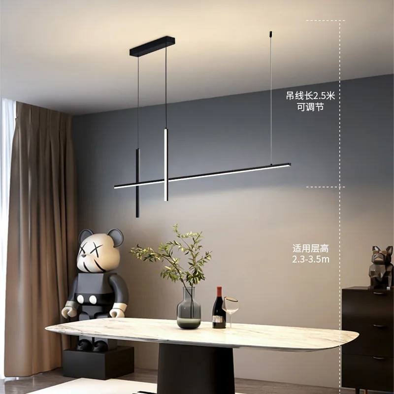 Plafonnier LED Noir avec Télécommande au Design Minimaliste Moderne, Éclairage d'Nik, Luminaire Décoratif de Plafond, Idéal pour un Restaurant, une Cuisine ou un Bar