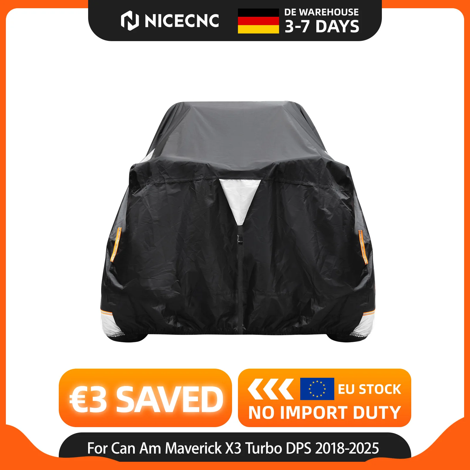NICECNC Copertura impermeabile per UTV a 2 posti per Can Am Maverick X3 4x4 Turbo DPS 2018-2025, accessori per Canam Commander