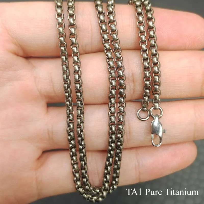 

3mm Pure Titanium Square Box Chain Necklace For Men Women Trendy Jewelry Square Link Necklace, Skin-Friendly No Colorfast Chain
