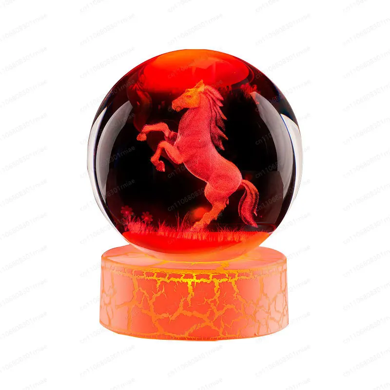 Zodiac horse luminous crystal ball night light creative birthday gift ornament for boys and girls