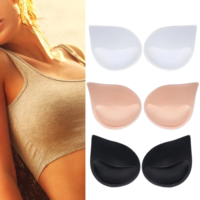 3d engrossar push up sutiã almofadas inserções roupa interior feminina elevador de mama respirável esponja acolchoada sutiã forro maiô sutiã inserção