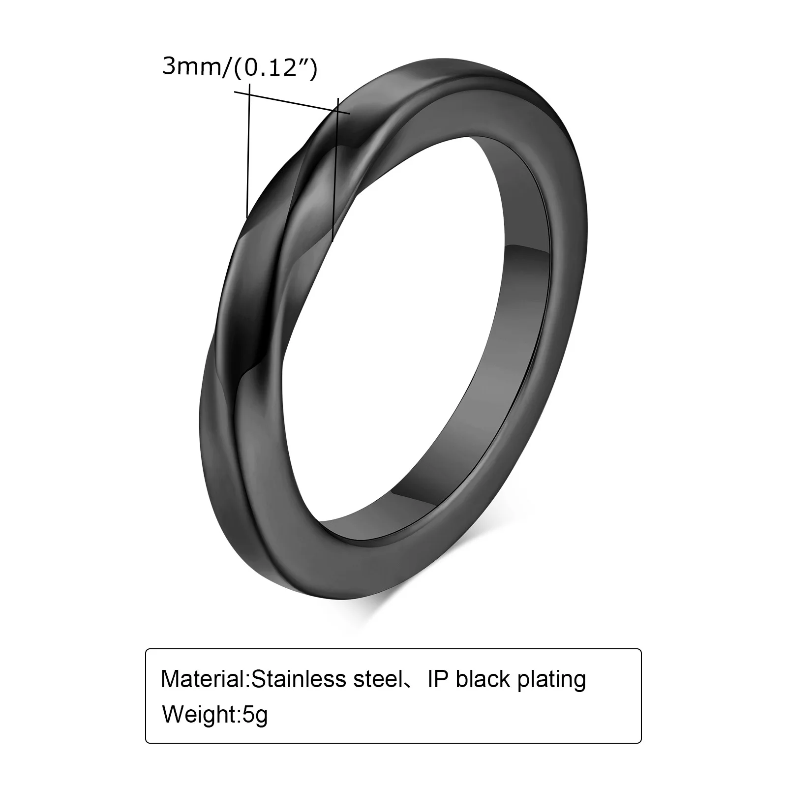 Stainless Steel Mobius Ring for Men Trendy Twisted Knot Couples Wedding Bands Chic Minimalist Rings
