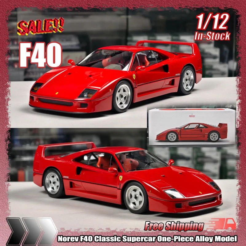 

New In Stock Norev 1:12 F40 Classic Supercar One-Piece Simulation Alloy Miniature Die-Cast Car Model Custom Toys Collection Gift