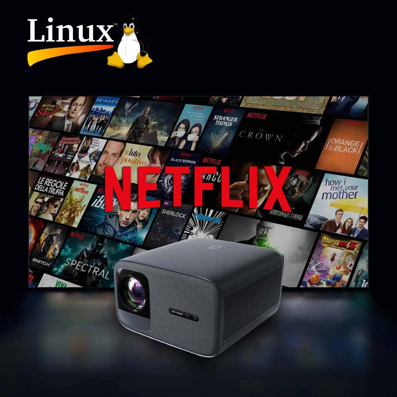 [التطبيقات العالمية] جهاز عرض Wupro OEM 412A Smart Linux OS طويل الرمي LED 1080P 4K يدعم الفيديو المنزلي 700ANSI Lumens LCD