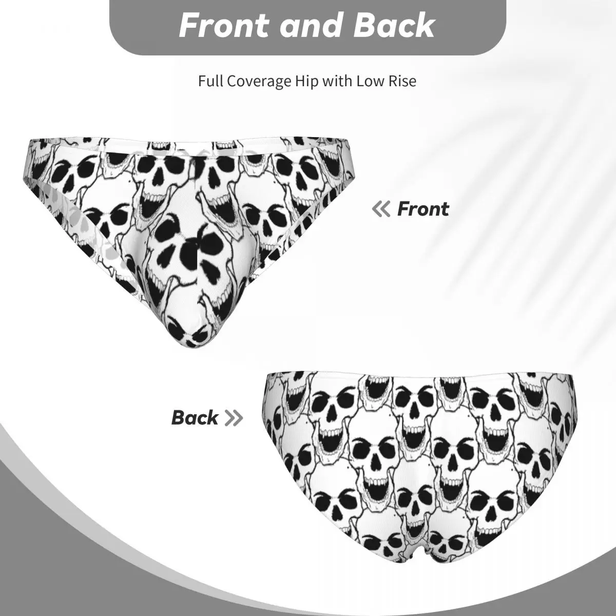 Men's Underwear Briefs Hand Drawn Skulls Sexy Underpants Male Panties Bikini Underwear Ropa Pants - view 5