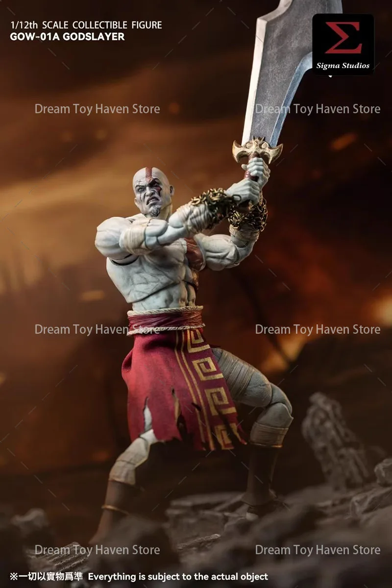 Godslayer GOW-01A 1/12 escala soldado masculino kratos guerreiro deus da guerra conjunto completo 17.8cm figura de ação modelo bonecas colecionáveis