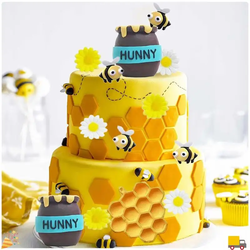Honingpot Cake Topper Honingraat Cake Daisy Honingraat Bee Versieren Bijen Thema Verjaardag Decoratie