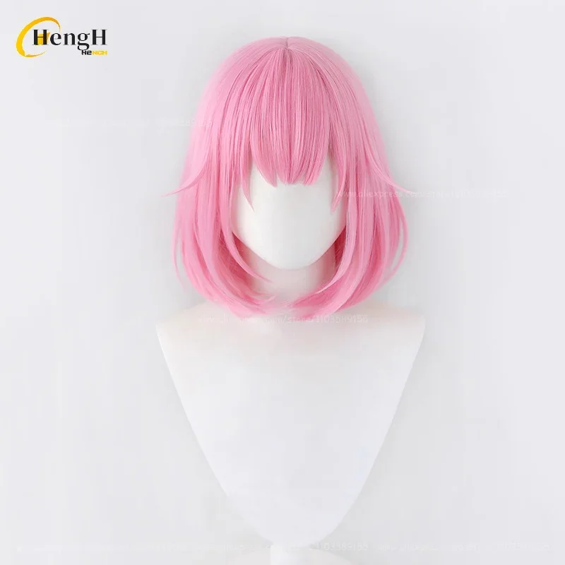 High Quality Synthetic Hair 35cm Ootori Emu Wig Anime Short Dark Pink Cosplay Wig Heat Resistant Hair Party Role Play Woman Wigs