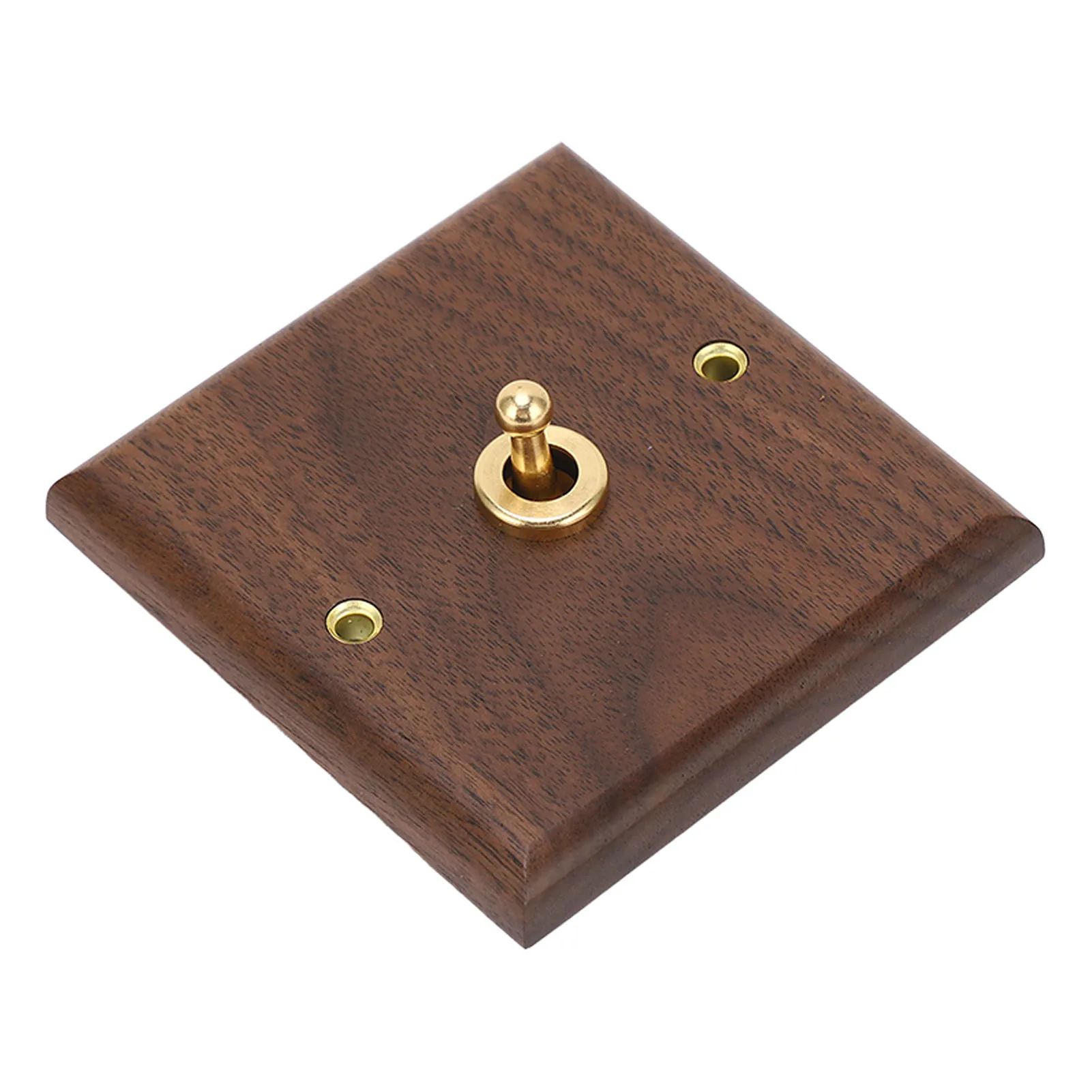 Antique Decoration Toggle  Retro Single Toggle  250V with Hand Made Wood Walnut Wall Panel Single Toggle