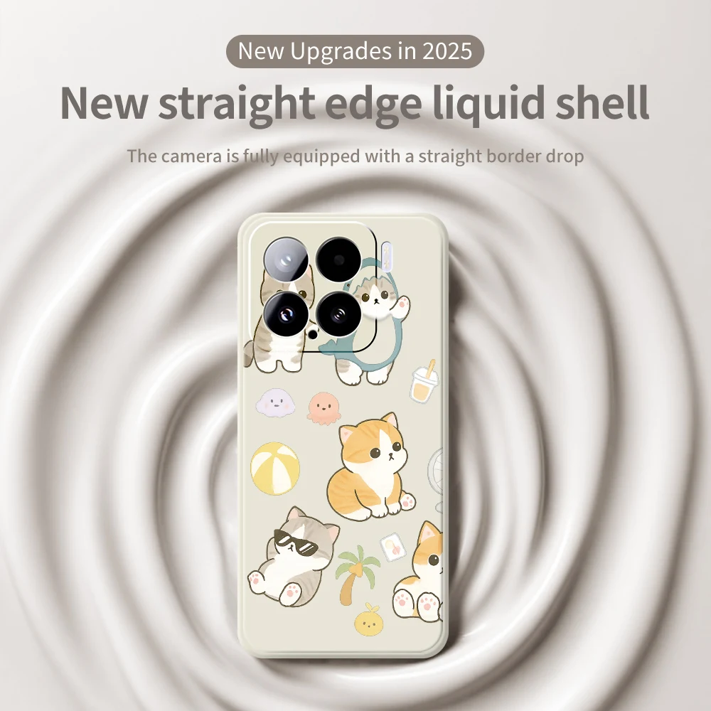 Leuke Kat Patroon Telefoon Case Voor Xiaomi Mi 15 Ultra Mi 14T 13T 12T 11T Pro Siliconen Cover Voor Xiaomi Mi 13T Pro 11t Pro Gevallen