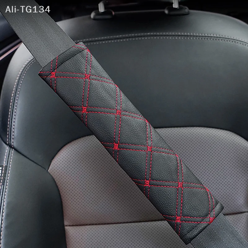 

Car Seat Belt Cover PU Leather Safety Belt Shoulder Cover Breathable Protection Pad Auto Interior Decor Accessories SHIDWJ