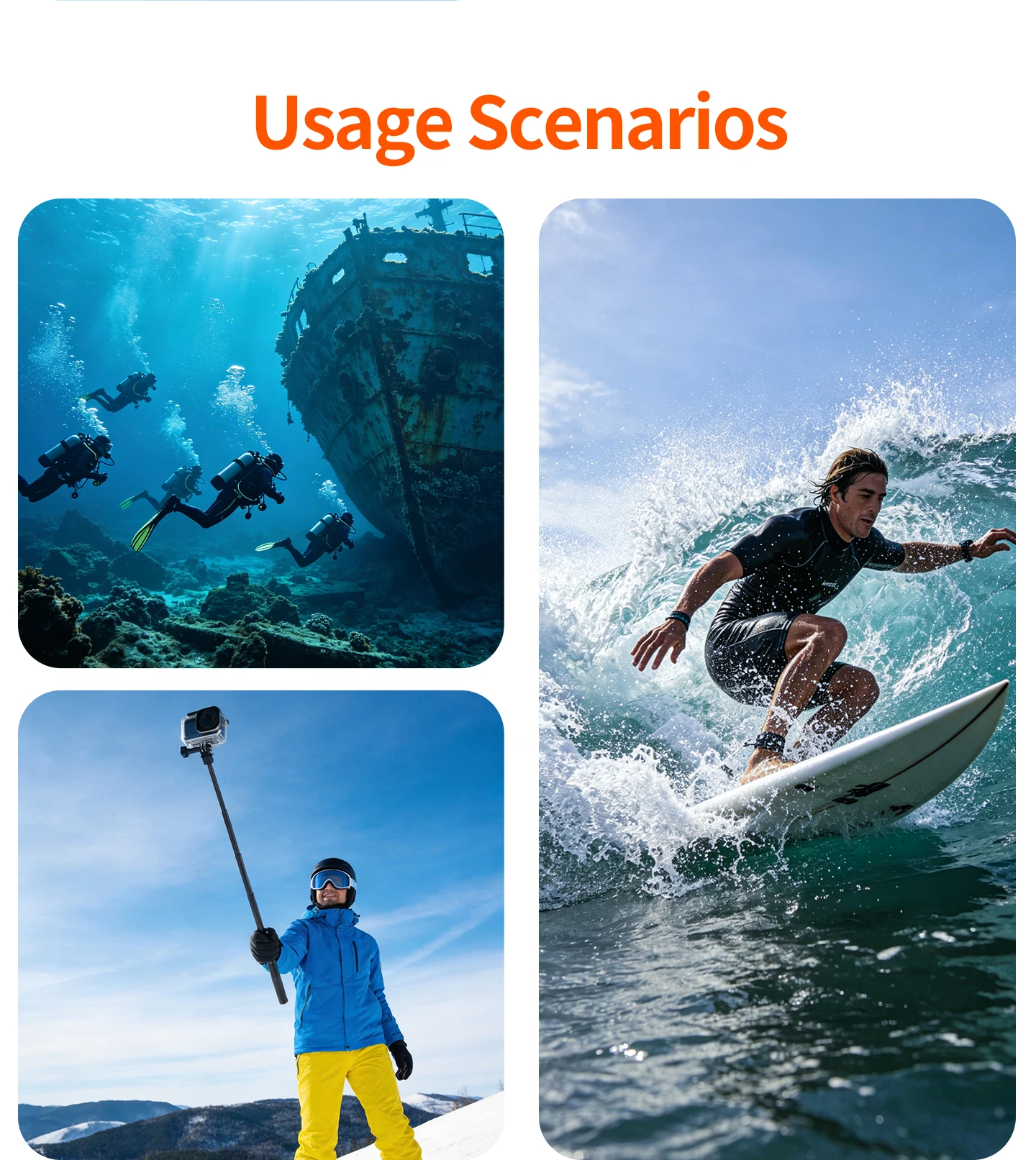60M Wasserdichtes Gehäuse für DJI Osmo Action 6 mit 0,7M Verlängerungsstange Langstrecken-Unterwasser-Tauchkamera Zubehör-Set – Detail 9