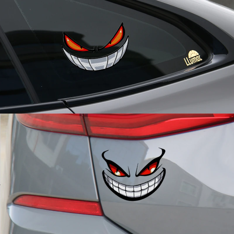 Demon Eyes Motorcycle Stickers for Front Cowl Side Fairings Fuel Tank Decoration Waterproof Reflective Motorbike Accessories