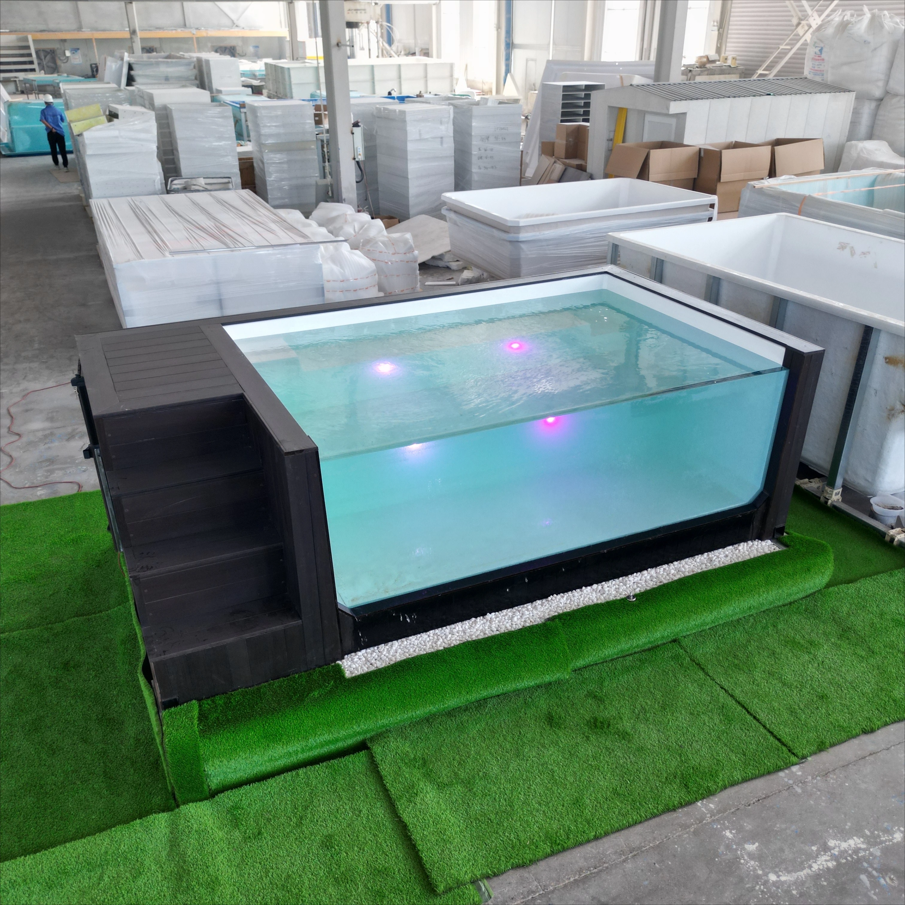 Hot Sale Leisure Swimming Pool Home Outside Swim Spa Swimming Pool Outdoor Composite Fiberglass Swimming Pool Price for USA