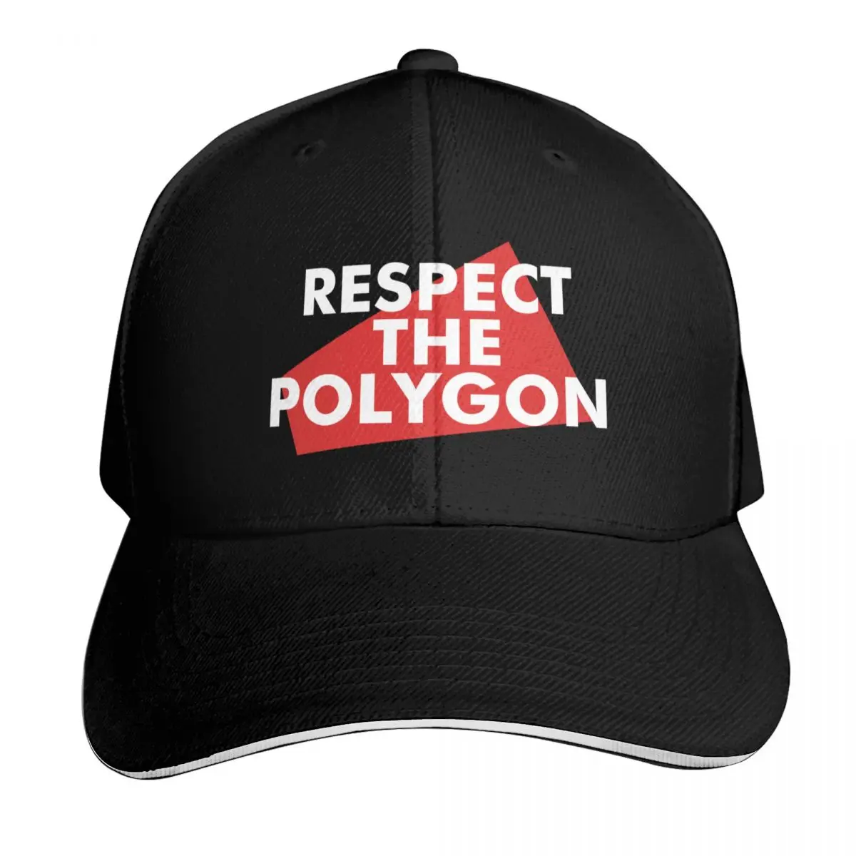 Respect The Polygon Baseball Cap Snapback Flat Bill Strapback Dad Hat Six Panel Structured Crown