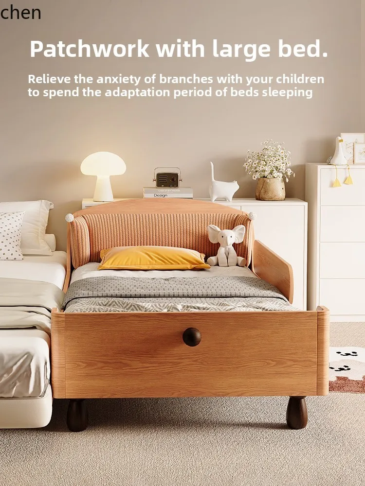 

LXC Solid Wood Spliced Bed with Extra Wide Guardrail